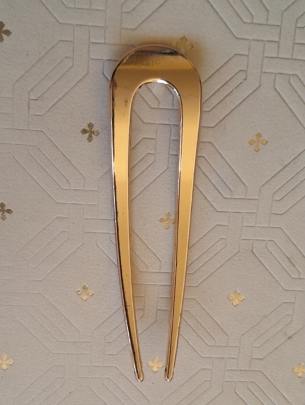 Elegant Classic Gold Metal Hair Fork Stick French Twist